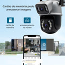Câmera de Segurança com Lente Dupla – Imagem HD e Ampla Cobertura