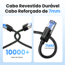 UGREEN Cat 8 TurboNet™ – Cabo Gamer 40Gbps com Conector Banhado a Ouro