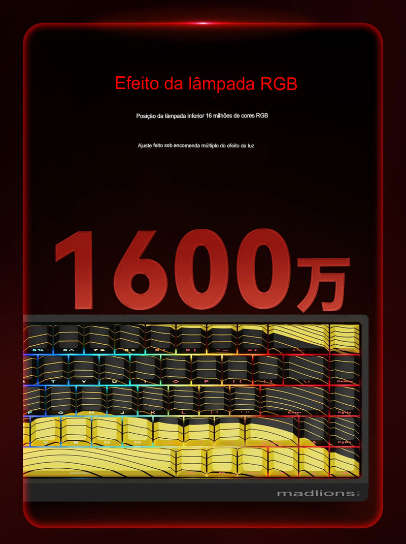 Teclado Mecânico Gamer Profissional MAD60/68 - Switch Magnético