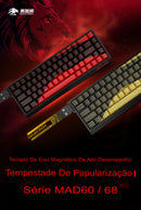 Teclado Mecânico Gamer Profissional MAD60/68 - Switch Magnético