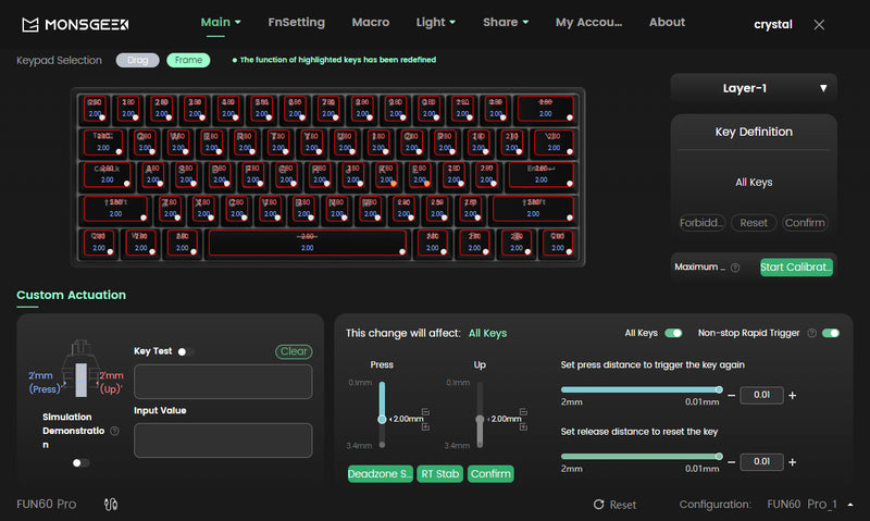 Teclado Mecânico Akko MonsGeek FUN60 – RGB, Switch Magnético e Alta Performance