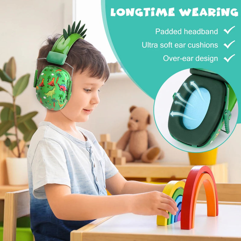 Fone Infantil Antirruído com Estilo Dinossauro – Conforto e Proteção Auditiva