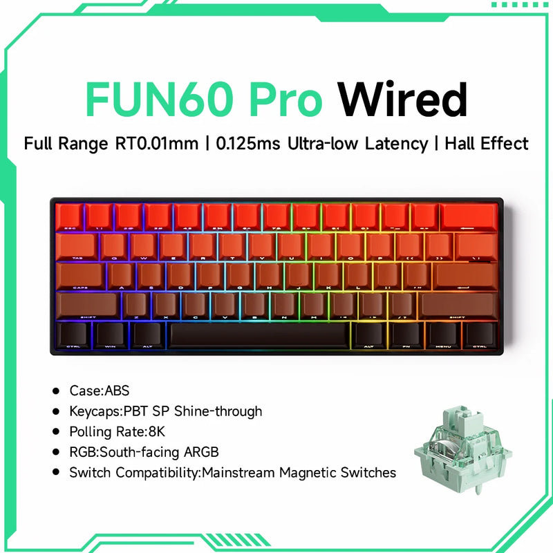 Teclado Mecânico Akko MonsGeek FUN60 – RGB, Switch Magnético e Alta Performance