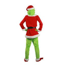 🎅 Fantasia Grinch Natalina Unissex – Roupa Verde com Acabamento Vermelho e Branco | Conjunto Completo para Festas e Cosplay