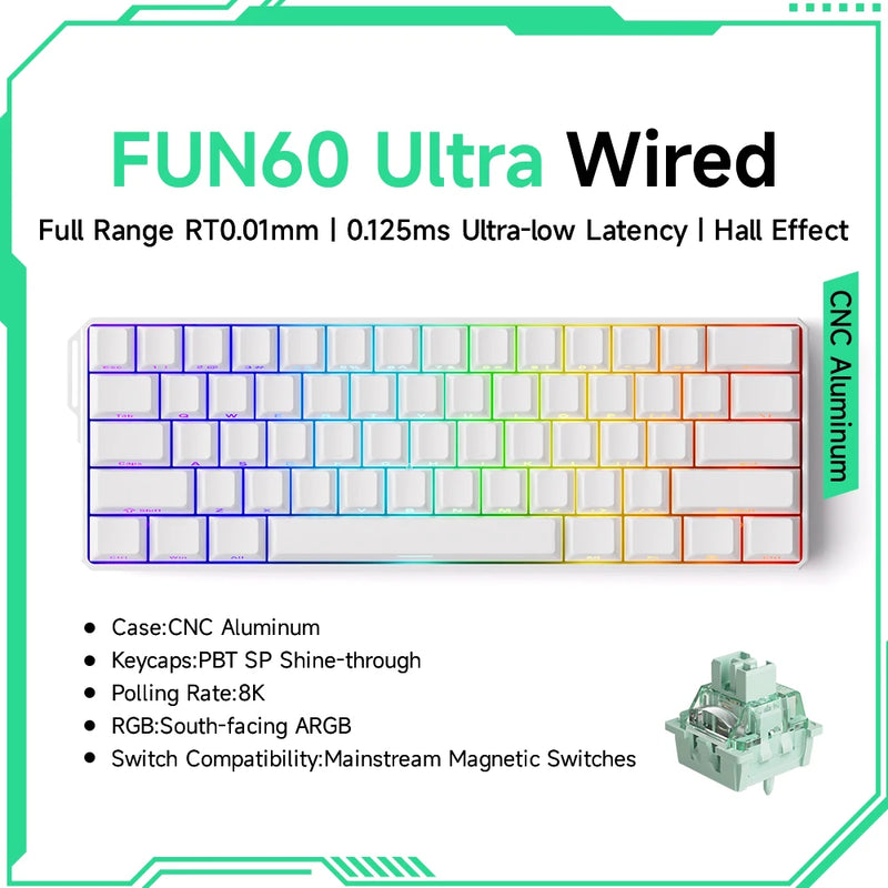 Teclado Mecânico Akko MonsGeek FUN60 – RGB, Switch Magnético e Alta Performance