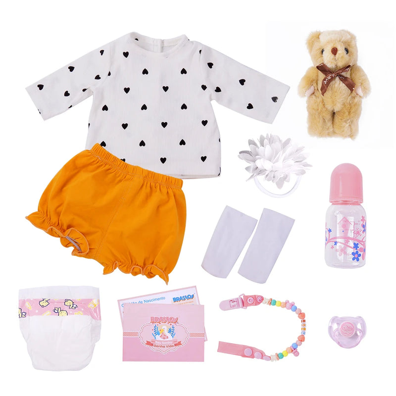 Boneca Reborn Premium 48cm – 100% Silicone e Cabelos Naturais