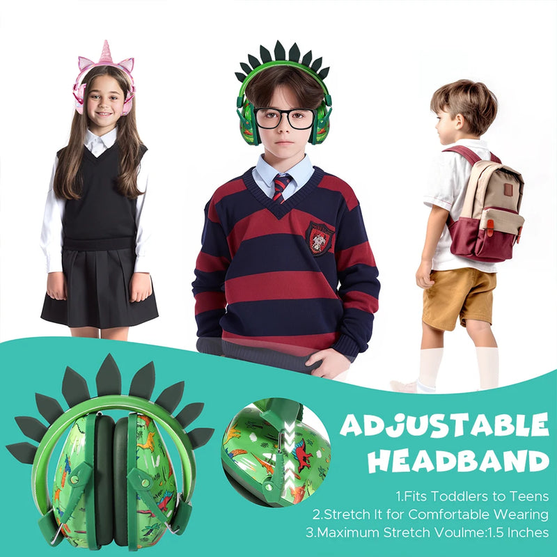 Fone Infantil Antirruído com Estilo Dinossauro – Conforto e Proteção Auditiva