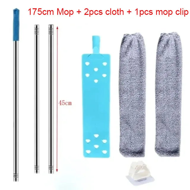 Esfregão Mop com Haste de Aço e Capa Lavável – Limpeza Rápida e Eficiente