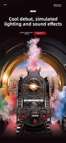 Trem a Vapor Premium Retrô com Controle Remoto – Luxo, Luzes, Som e Fumaça Realista 🚂💨