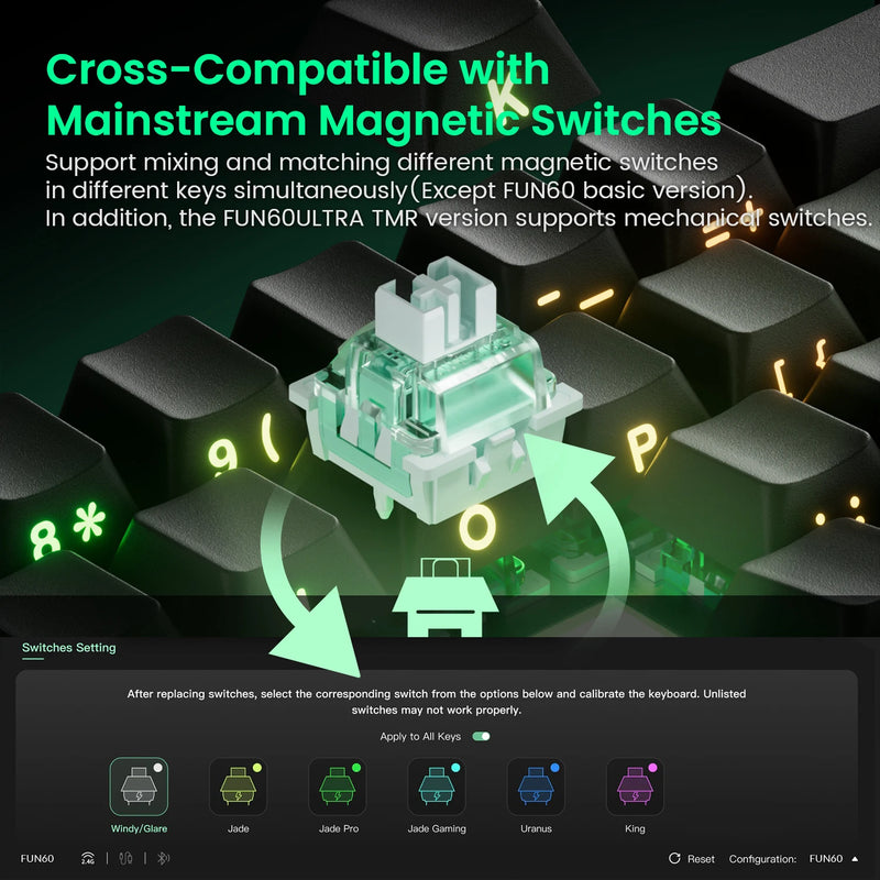 Teclado Mecânico Akko MonsGeek FUN60 – RGB, Switch Magnético e Alta Performance