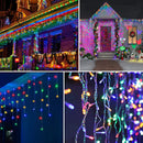 ✨ Pisca-Pisca Cascata LED  – Iluminação Natalina de Cortina para Fachadas e Varandas