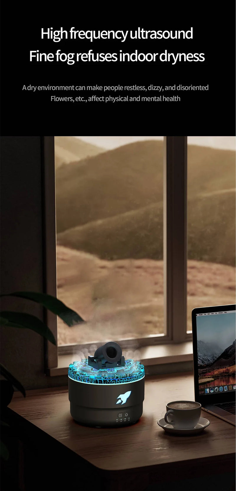 Umidificador 3 em 1 - Luz, Vapor e Aromaterapia em um Só Produto