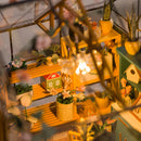 🏡 Miniatura Casa de Boneca Iluminada DIY – Estufa de Vidro Artesanal com Luz LED