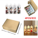 Kit 4 Velas LED de Natal Sem Chama Transparente – Impressas e Reutilizáveis