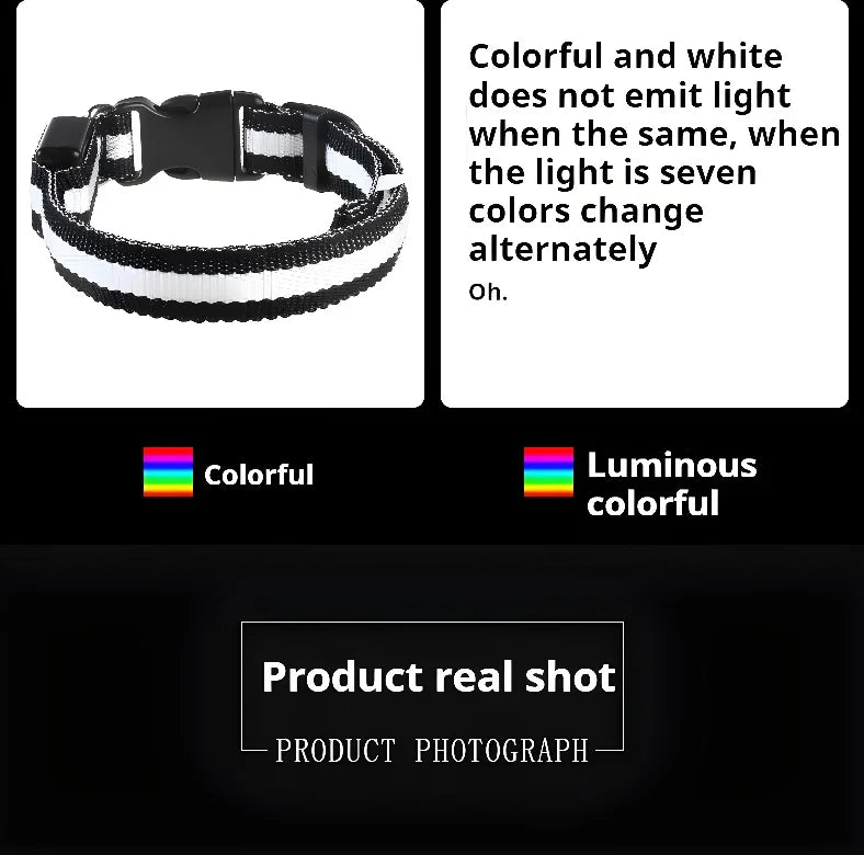 Coleira Iluminada para Pets – Nylon com LED