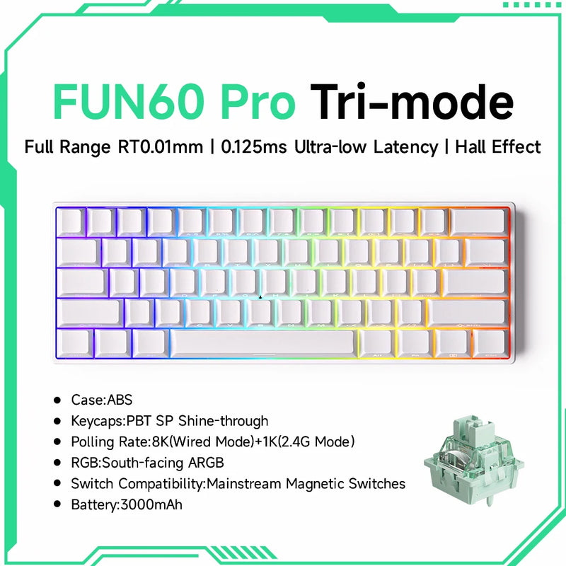 Teclado Mecânico Akko MonsGeek FUN60 – RGB, Switch Magnético e Alta Performance