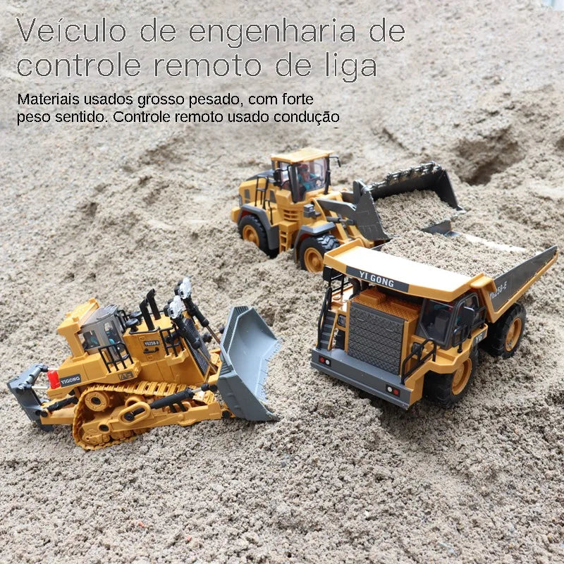 Escavadeira e Caminhão de Obra com Controle Remoto