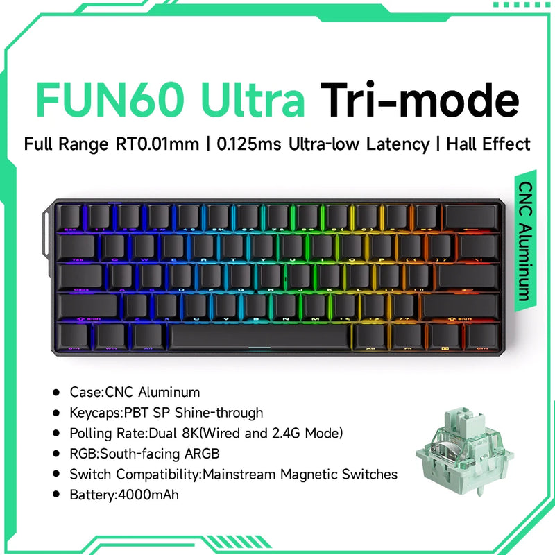 Teclado Mecânico Akko MonsGeek FUN60 – RGB, Switch Magnético e Alta Performance