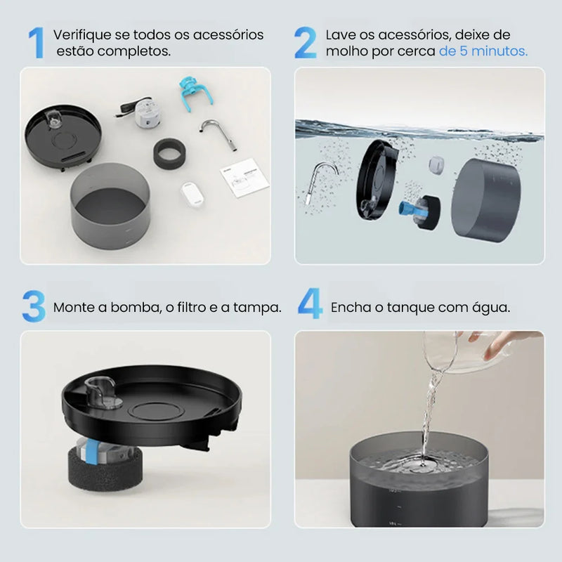 Bebedouro Automático para Gatos e Cães – Água Limpa e Estímulo para Hidratação