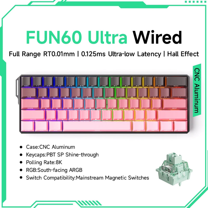 Teclado Mecânico Akko MonsGeek FUN60 – RGB, Switch Magnético e Alta Performance