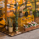 🏡 Miniatura Casa de Boneca Iluminada DIY – Estufa de Vidro Artesanal com Luz LED