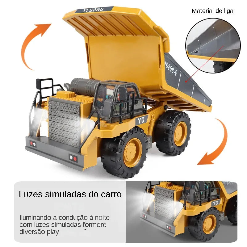 Escavadeira e Caminhão de Obra com Controle Remoto