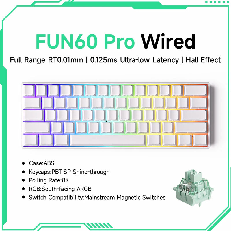 Teclado Mecânico Akko MonsGeek FUN60 – RGB, Switch Magnético e Alta Performance