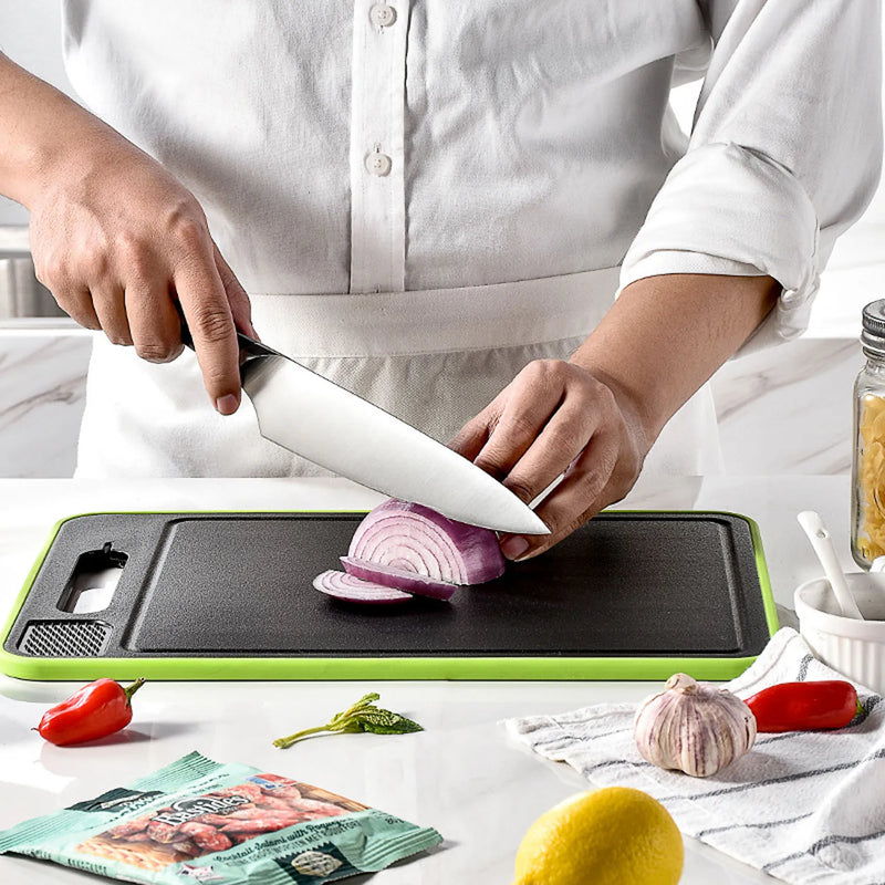 Tábua Multifuncional de Cozinha – Descongela, Rala, Afia e Corta