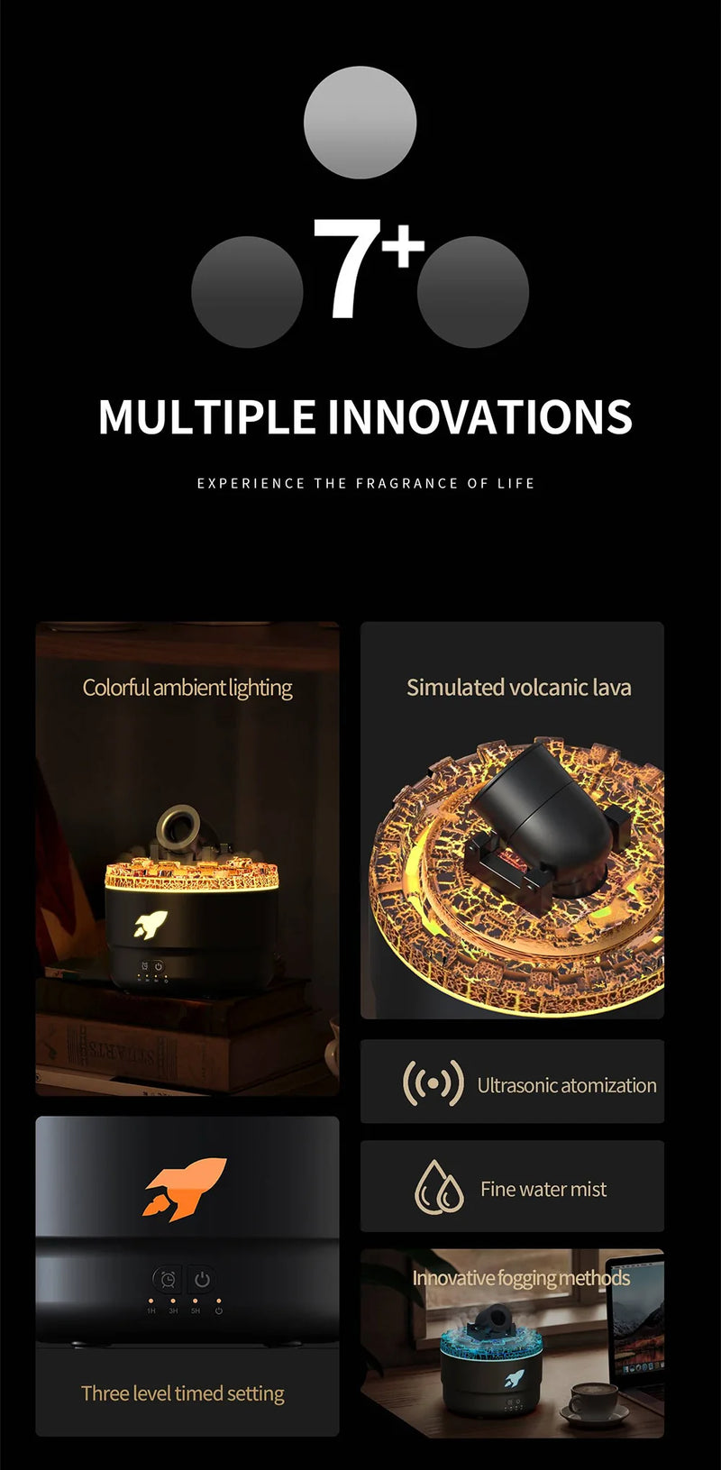 Umidificador 3 em 1 - Luz, Vapor e Aromaterapia em um Só Produto