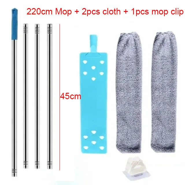 Esfregão Mop com Haste de Aço e Capa Lavável – Limpeza Rápida e Eficiente