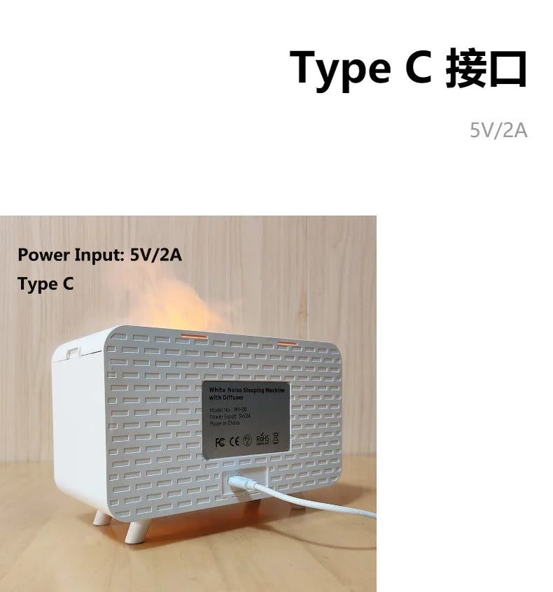 Caixa de Som Tranquila – Bluetooth + Difusor + Luz Noturna