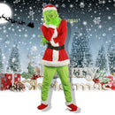 🎅 Fantasia Grinch Natalina Unissex – Roupa Verde com Acabamento Vermelho e Branco | Conjunto Completo para Festas e Cosplay
