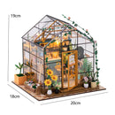 🏡 Miniatura Casa de Boneca Iluminada DIY – Estufa de Vidro Artesanal com Luz LED