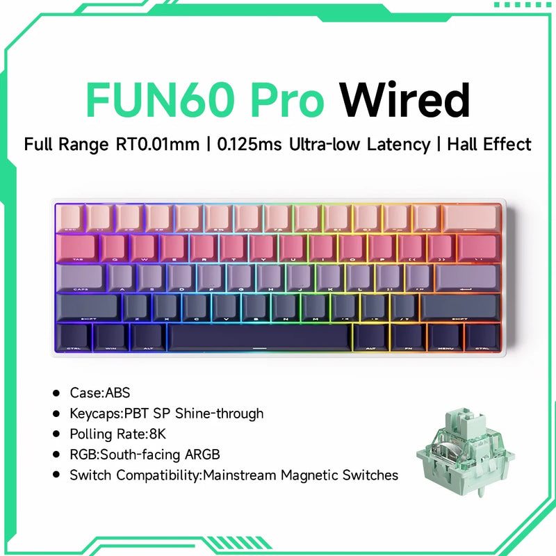 Teclado Mecânico Akko MonsGeek FUN60 – RGB, Switch Magnético e Alta Performance