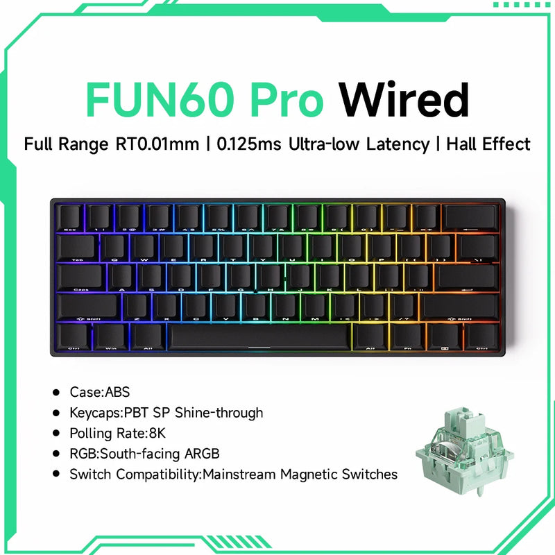 Teclado Mecânico Akko MonsGeek FUN60 – RGB, Switch Magnético e Alta Performance