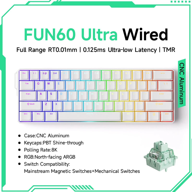 Teclado Mecânico Akko MonsGeek FUN60 – RGB, Switch Magnético e Alta Performance