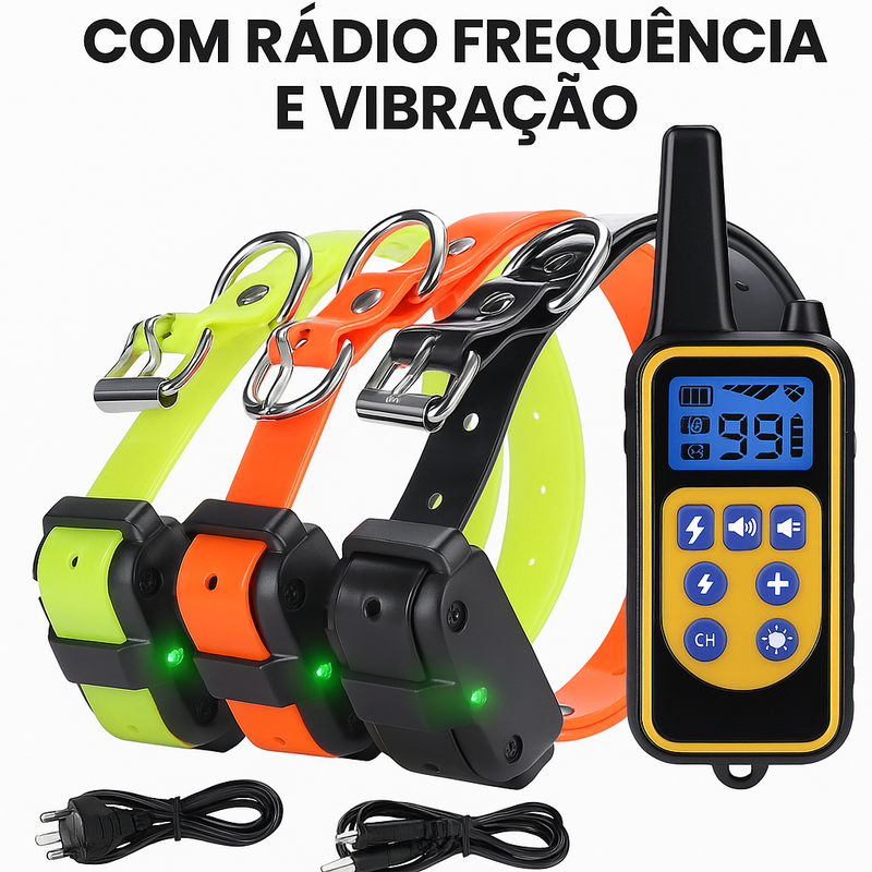 Coleira de Adestramento com Rádio Frequência e Vibração